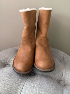 Rocket Dog-Tan Faux-Shearling Lined Mid-Calf Boots